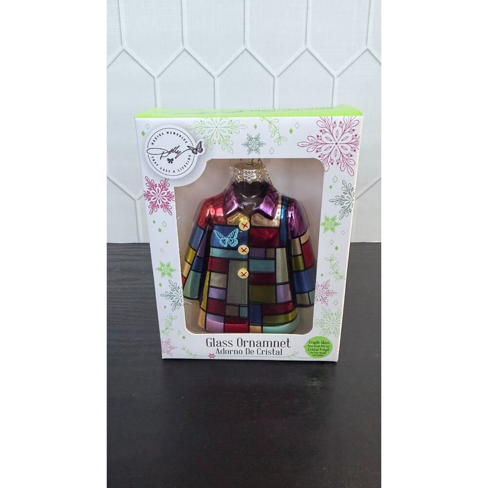 Dolly Parton Coat of Many Colors Christmas Glass Ornament Exclusive New - Picture 2 of 5